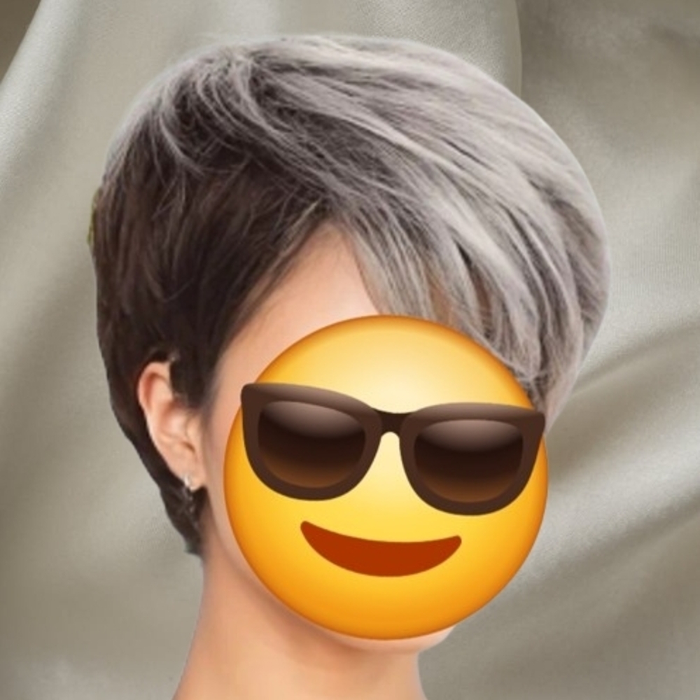 Stylish white and black wig